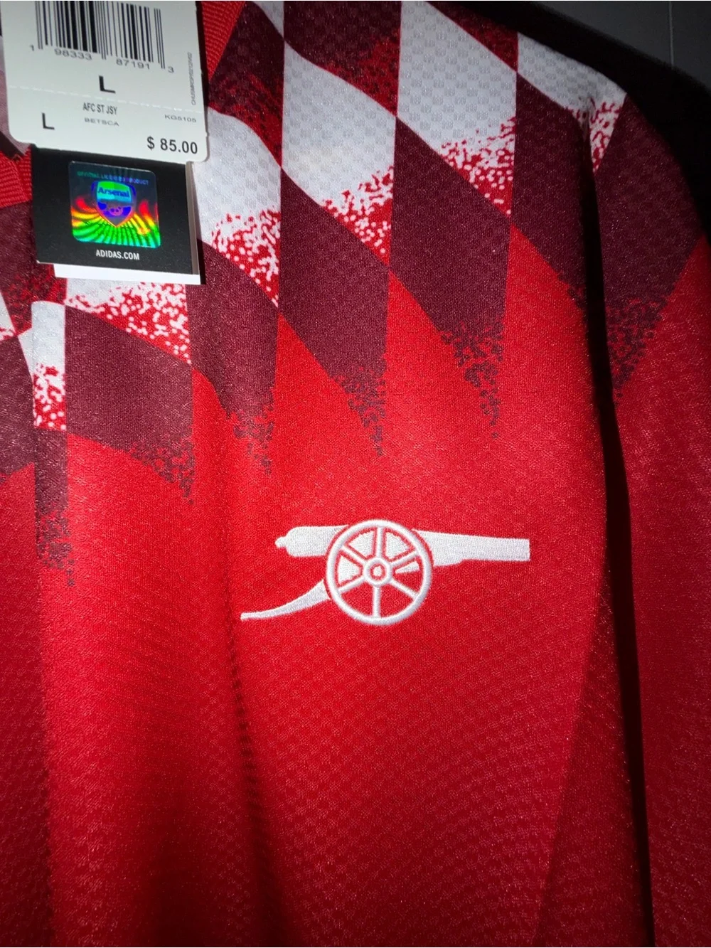 Men Adidas Stadium version Arsenal jersey Size L